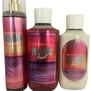 Bath & Body Works Malibu Heat Fine Fragrance Mist, Lotion, Body Wash 3 Pc Set